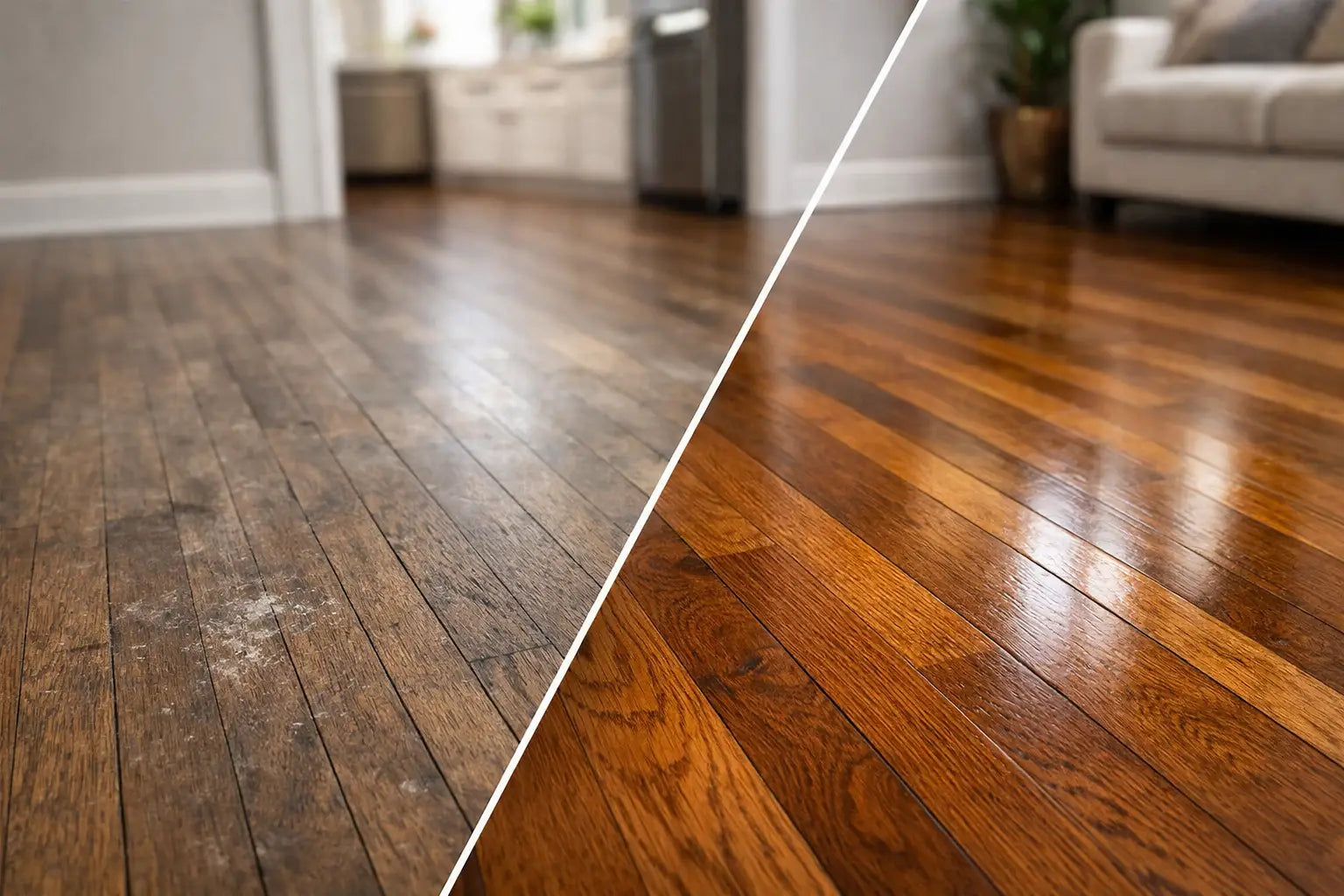 Hardwood Restoration Before and After Results